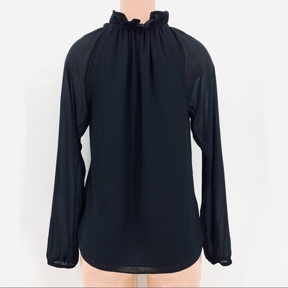 MICHAEL Michael Kors Black Chiffon Blouse Top - Picture 3 of 8